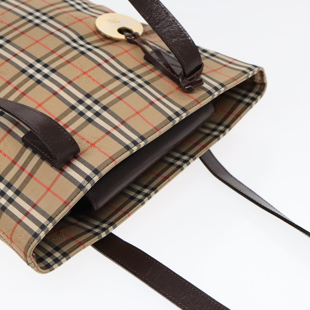 Burberry Nova Check Tote Canvas And Leather Beige Canvas Tote Bag