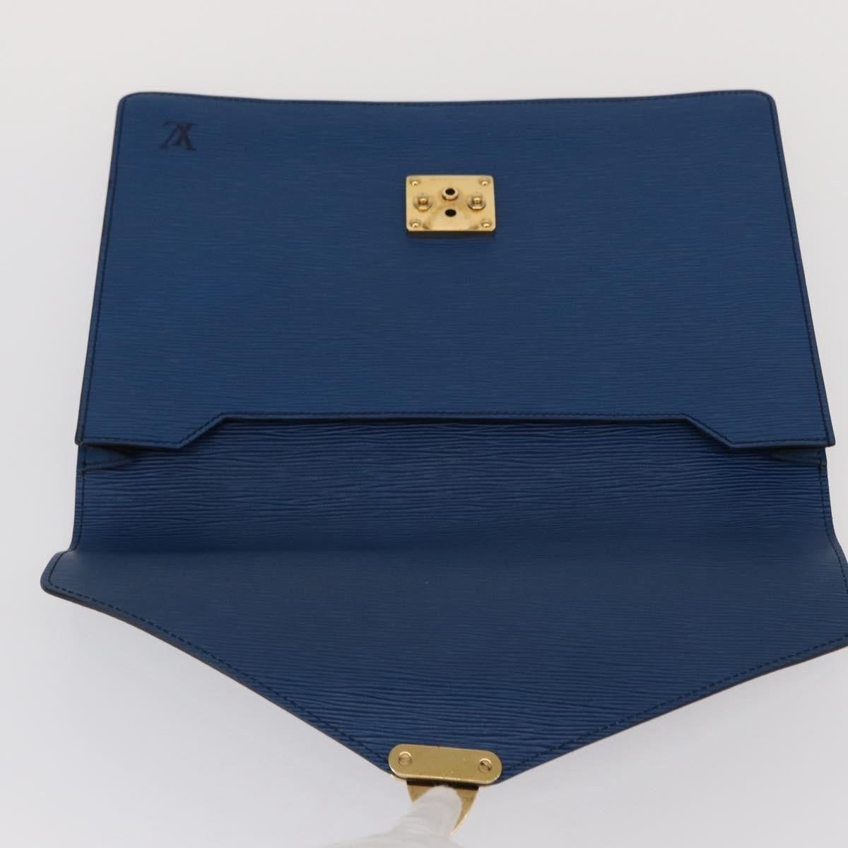Louis Vuitton Porte-Documents Senateur Bag Epi Leather Blue Leather Clutche & Pouche Bag