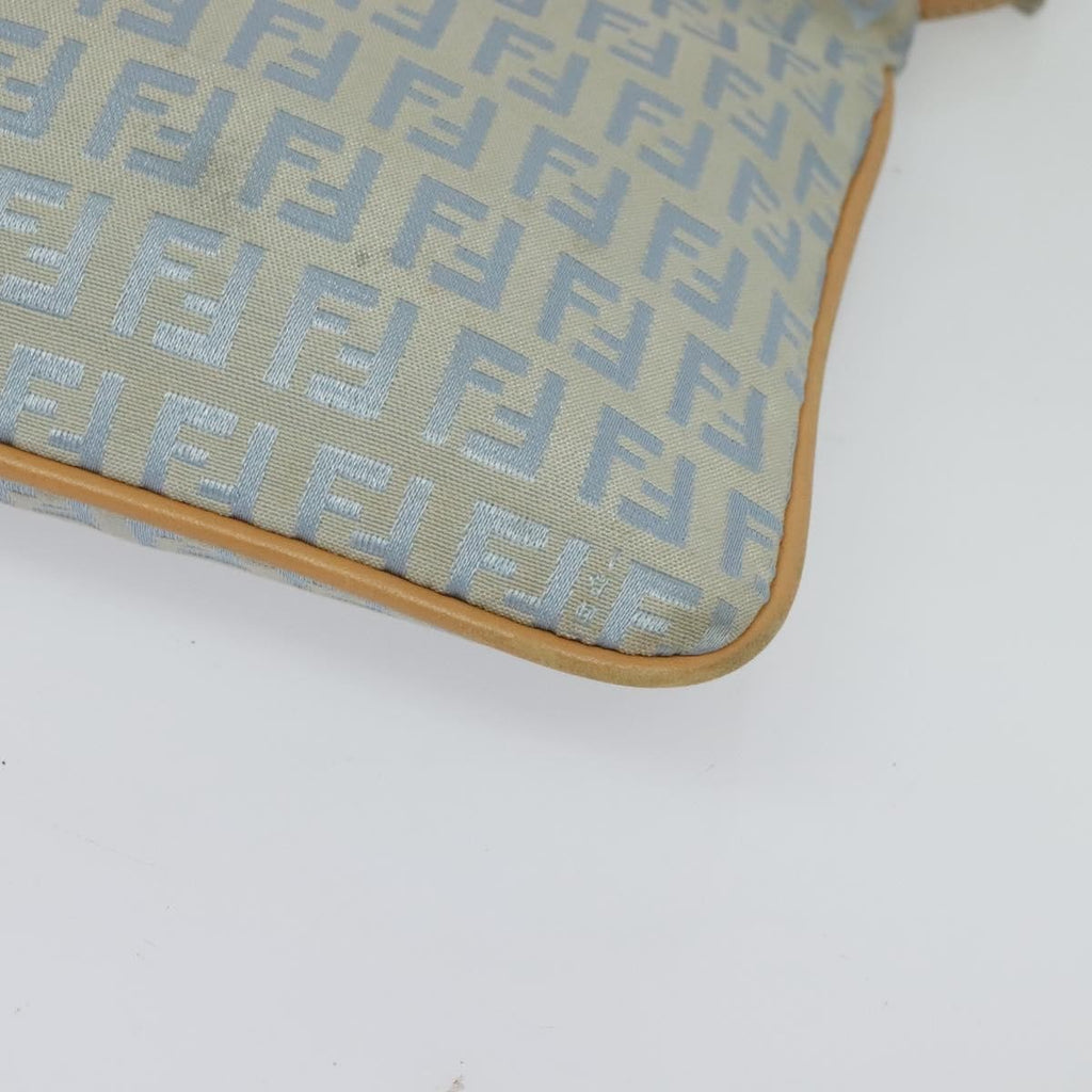 Fendi Vintage Flat Crossbody Bag Zucchino Canvas Blue Canvas Shoulder Bag Bag
