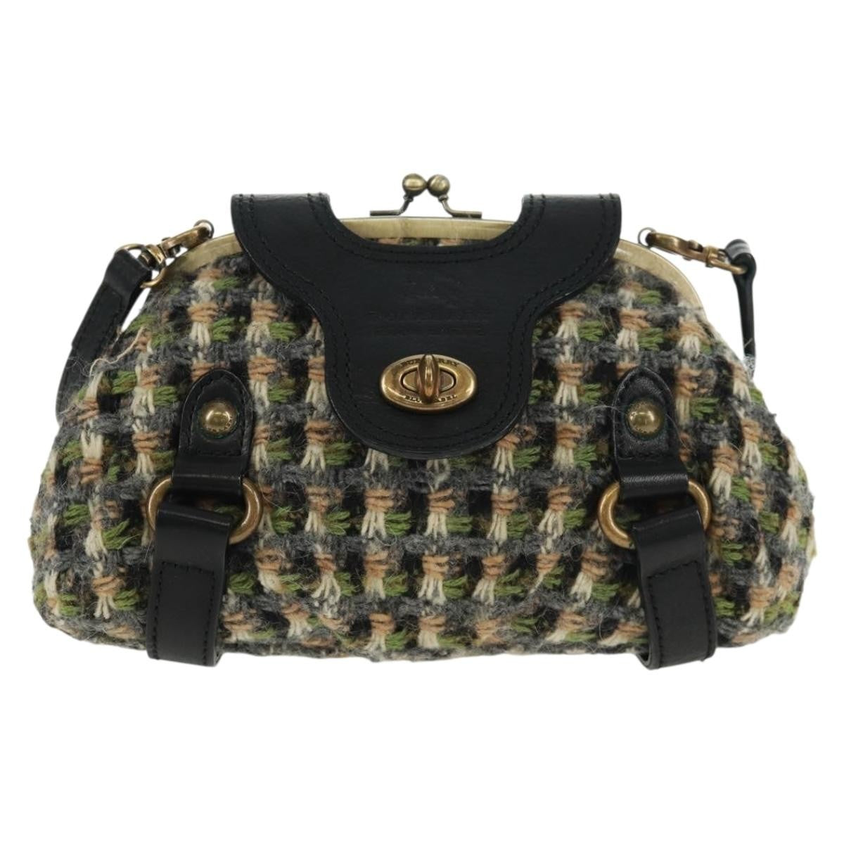 Burberry Blue Label Shoulder Bag Tweed Green Tweed Shoulder Bag