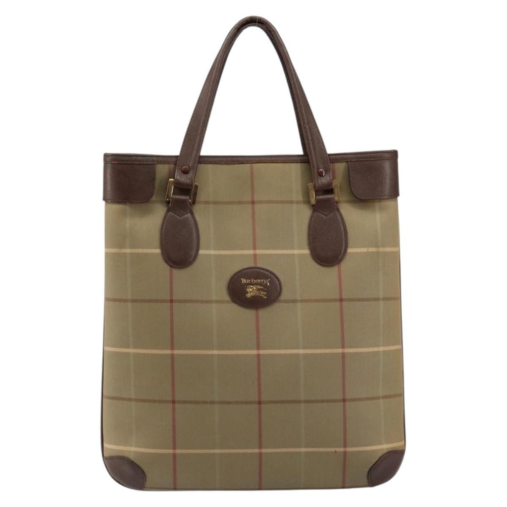 Burberry Nova Check Tote Canvas Check Pattern Beige Canvas Tote Bag