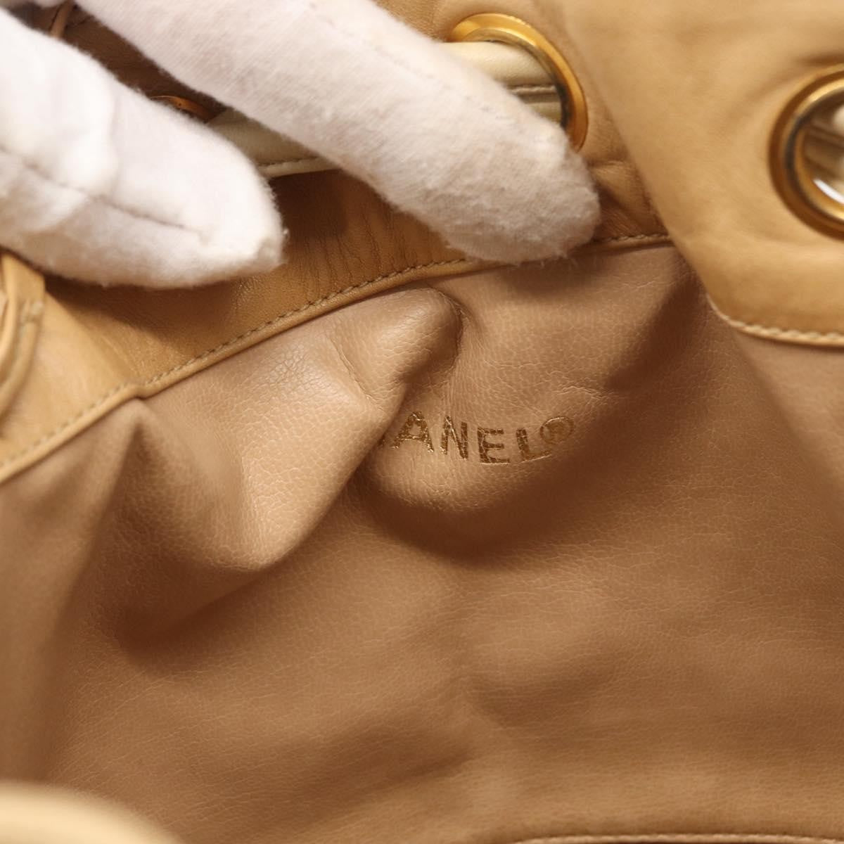 Chanel Gabrielle Drawstring Bag Quilted Calfskin Beige Leather Shoulder Bag Bag