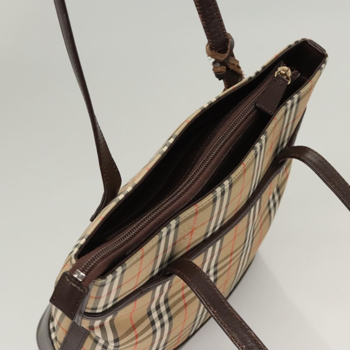 Burberry Nova Check Shoulder Bag Canvas And Leather Beige Canvas Shoulder Bag