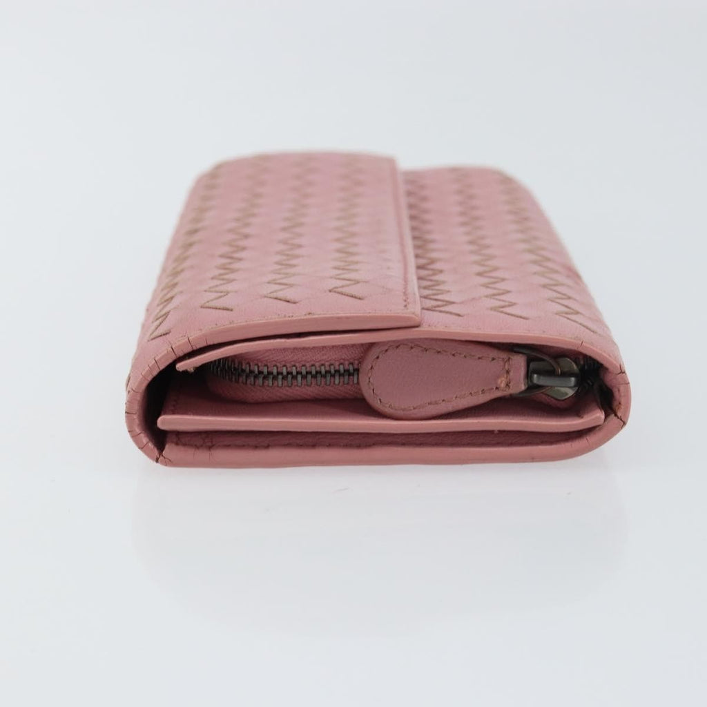 Bottega Veneta Intrecciato Long Zip  Wallet Leather Pink Leather Wallets Accessory