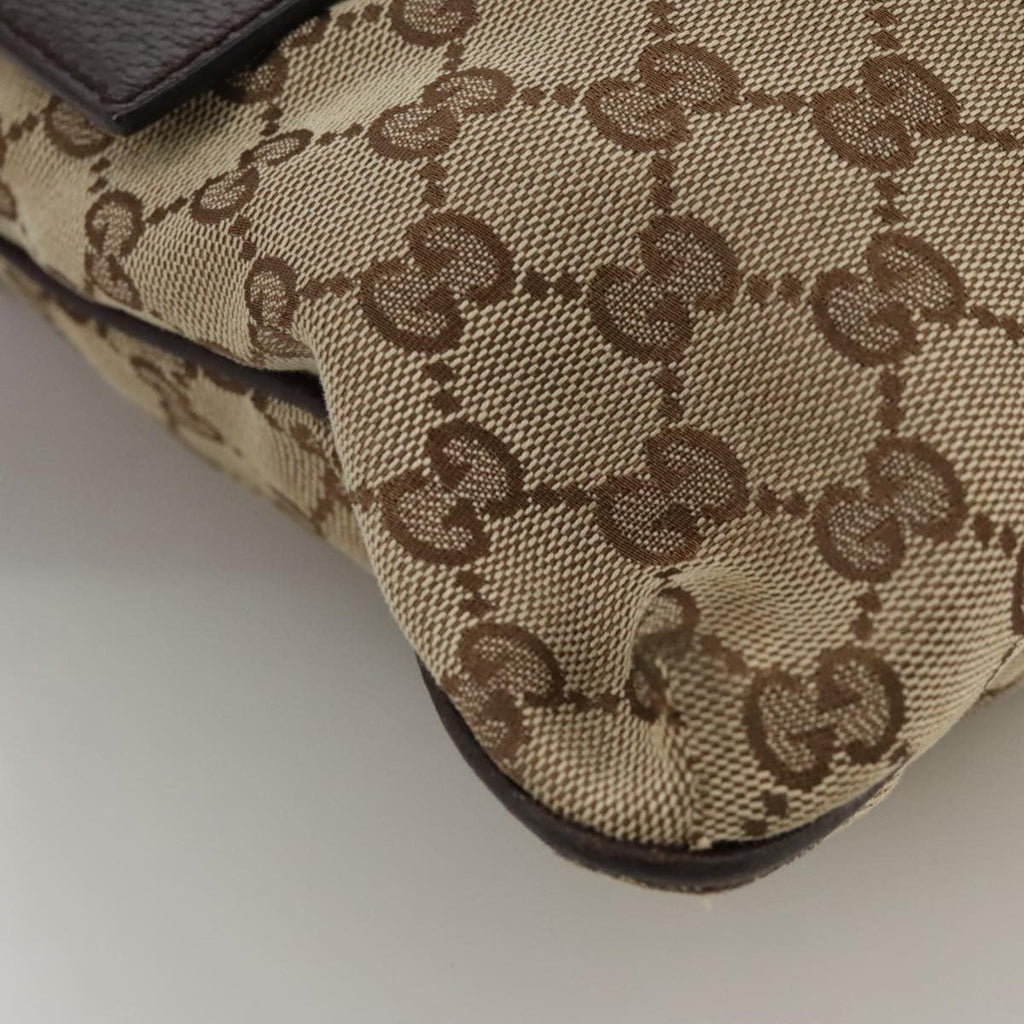 Gucci Double Pocket Web Messenger Gg Canvas Brown Canvas Shoulder Bag Bag (Pre-Owned)