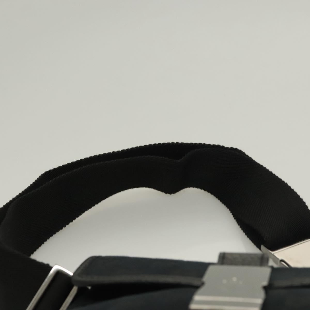 Gucci Buckle Belt Bag Gg Canvas Black Canvas Bag (Pre-Owned)