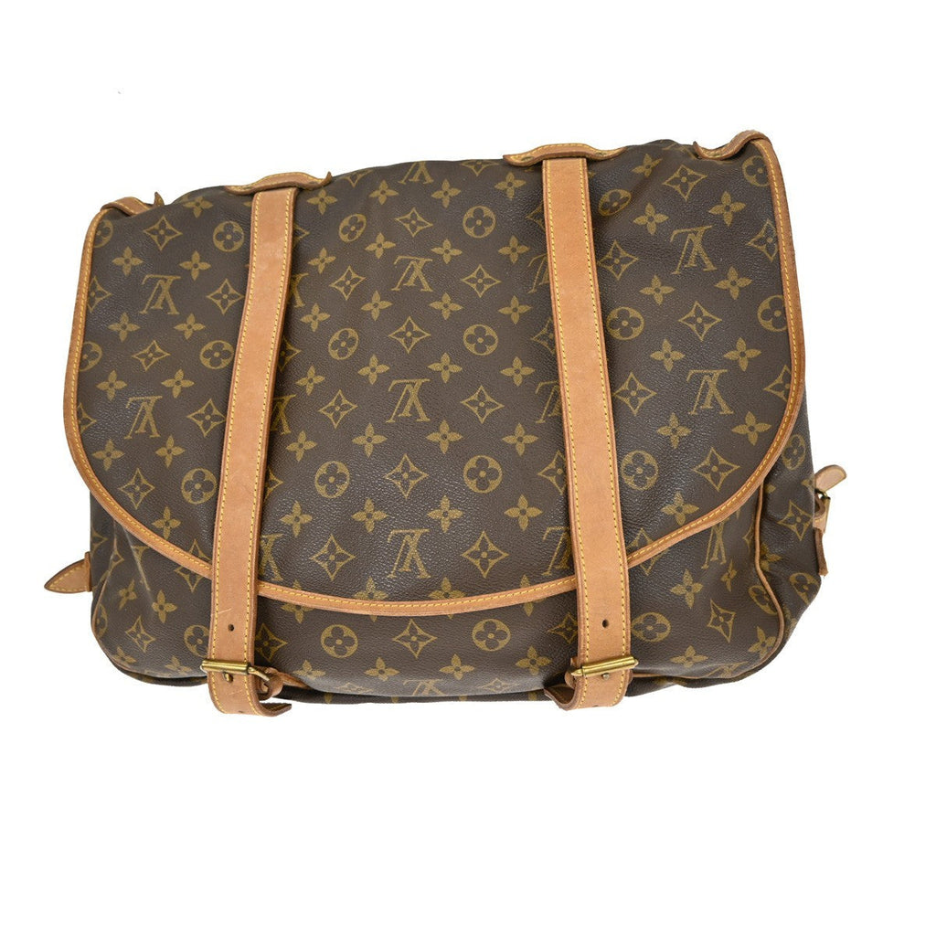 Louis Vuitton Saumur Handbag Monogram Canvas Brown Canvas Shoulder Bag
