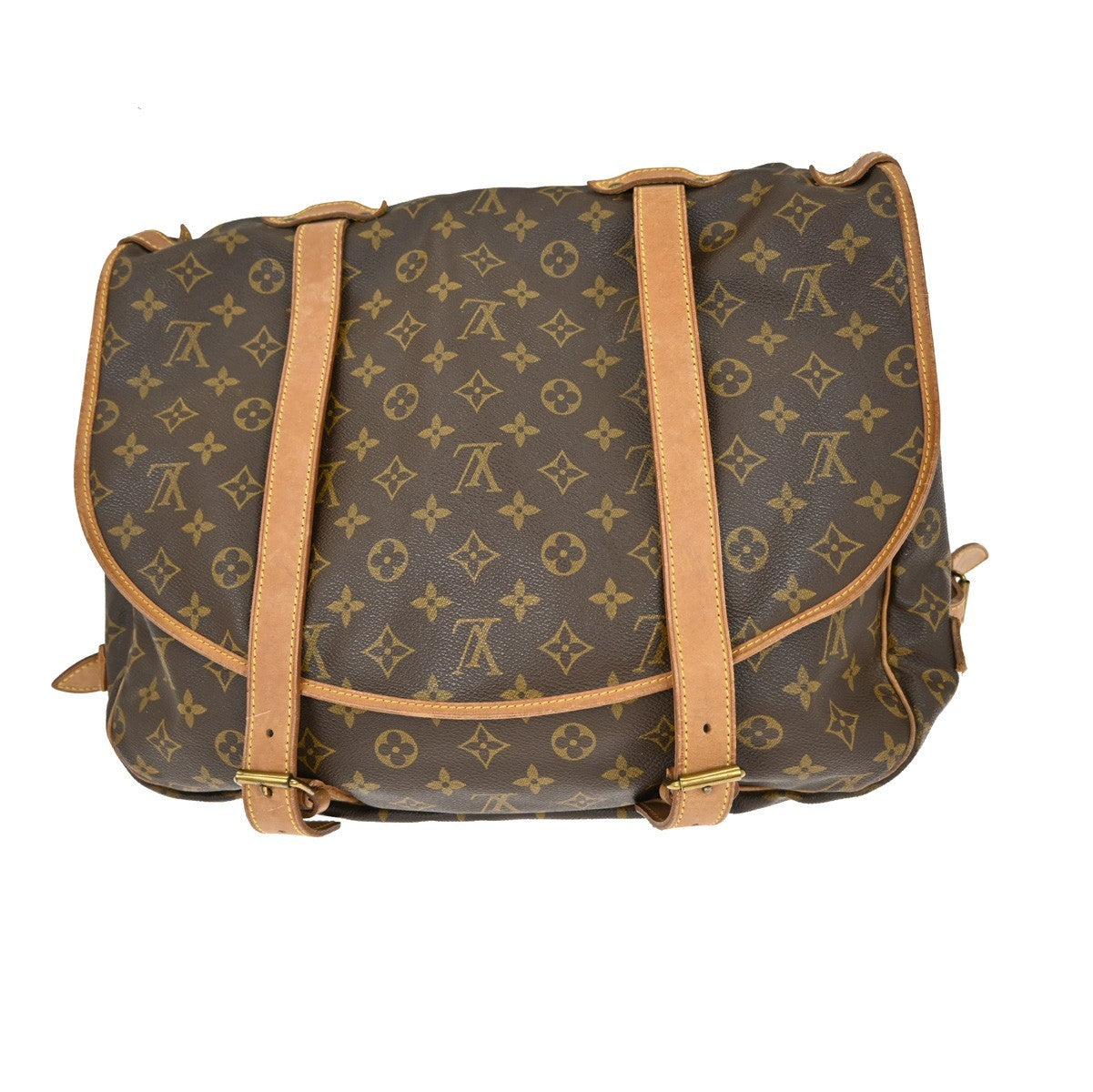 Louis Vuitton Saumur Handbag Monogram Canvas Brown Canvas Shoulder Bag
