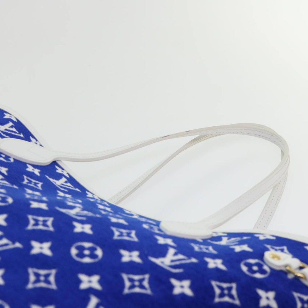 Louis Vuitton Neverfull Nm Tote Lv Match Monogram Jacquard Velvet Blue Velvet Tote Bag
