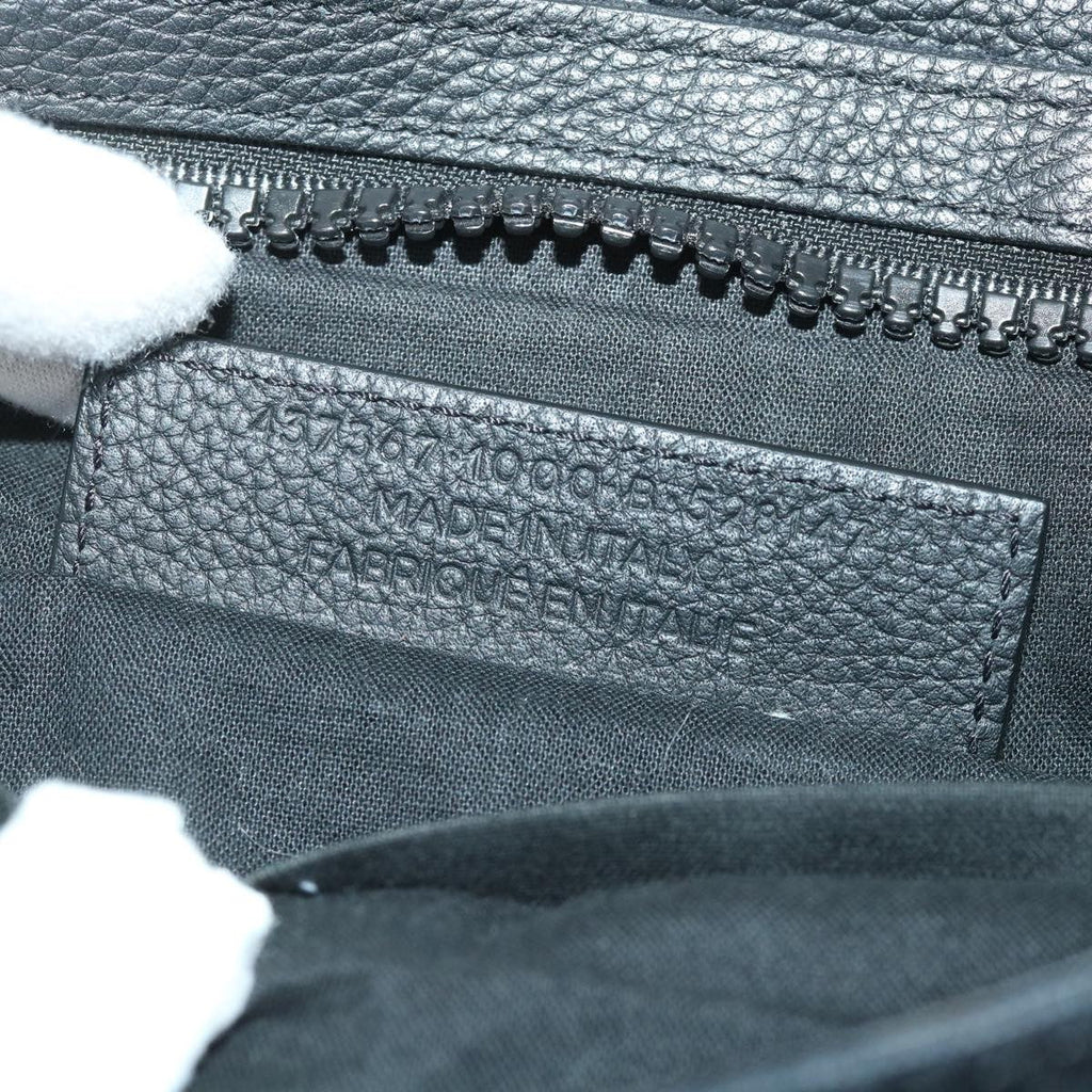 Balenciaga Vintage Pouch Leather Black Canvas Clutche & Pouche