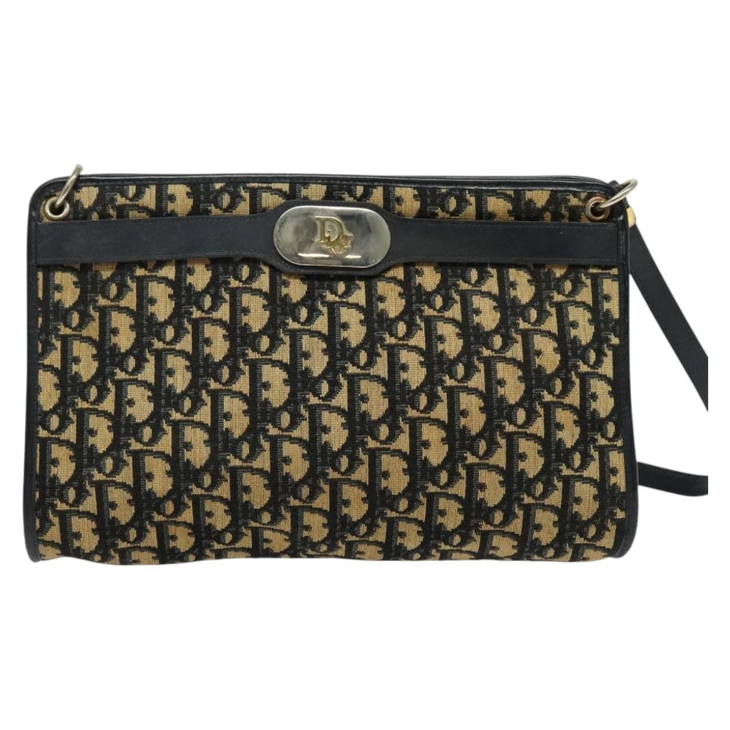 Christian Dior Vintage Trotter Crossbody Bag Canvas Brown Canvas Shoulder Bag Bag (Pre-Owned)