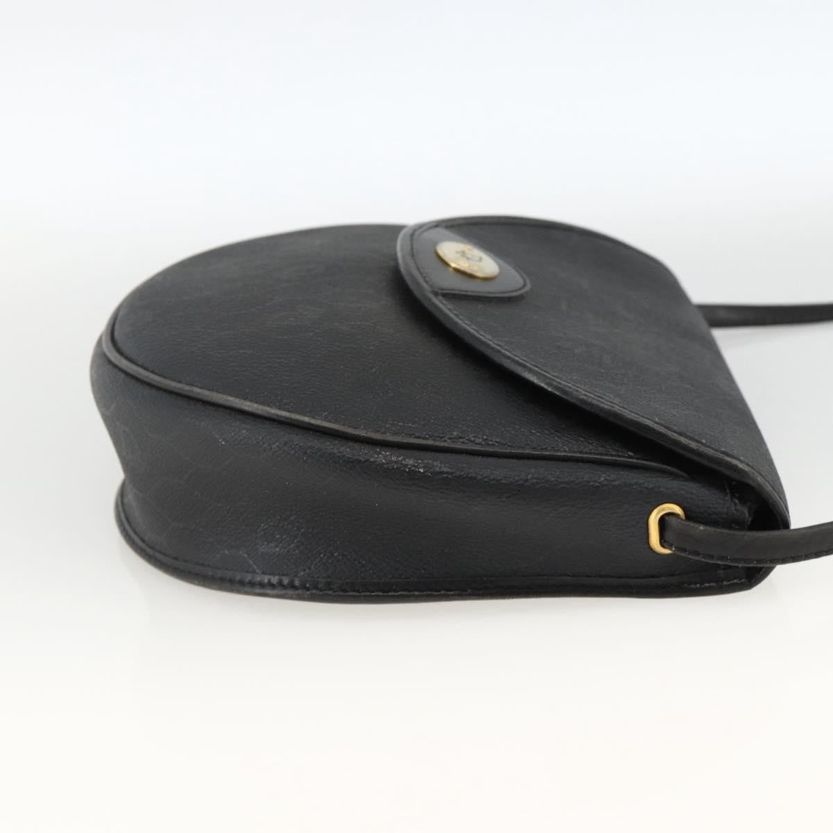 Christian Dior Vintage Honeycomb Shoulder Bag Canvas And Leather Black Canvas Shoulder Bag Bag (Pre-Owned)
