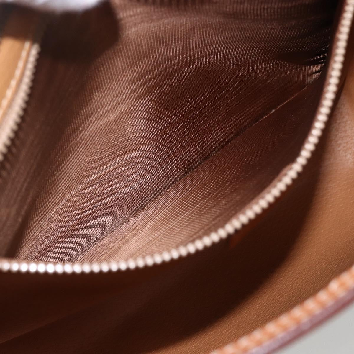 Celine Macadam Pochette Canvas Brown Pvc Clutche & Pouche Bag