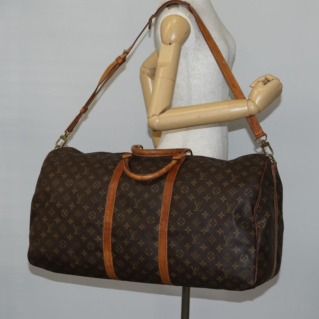 Louis Vuitton Keepall Bandouliere Bag Monogram Canvas Brown Canvas Travel Bag