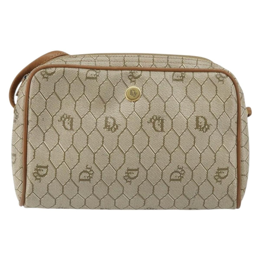 Christian Dior Vintage Honeycomb Shoulder Bag Canvas Beige Canvas Shoulder Bag Bag (Pre-Owned)