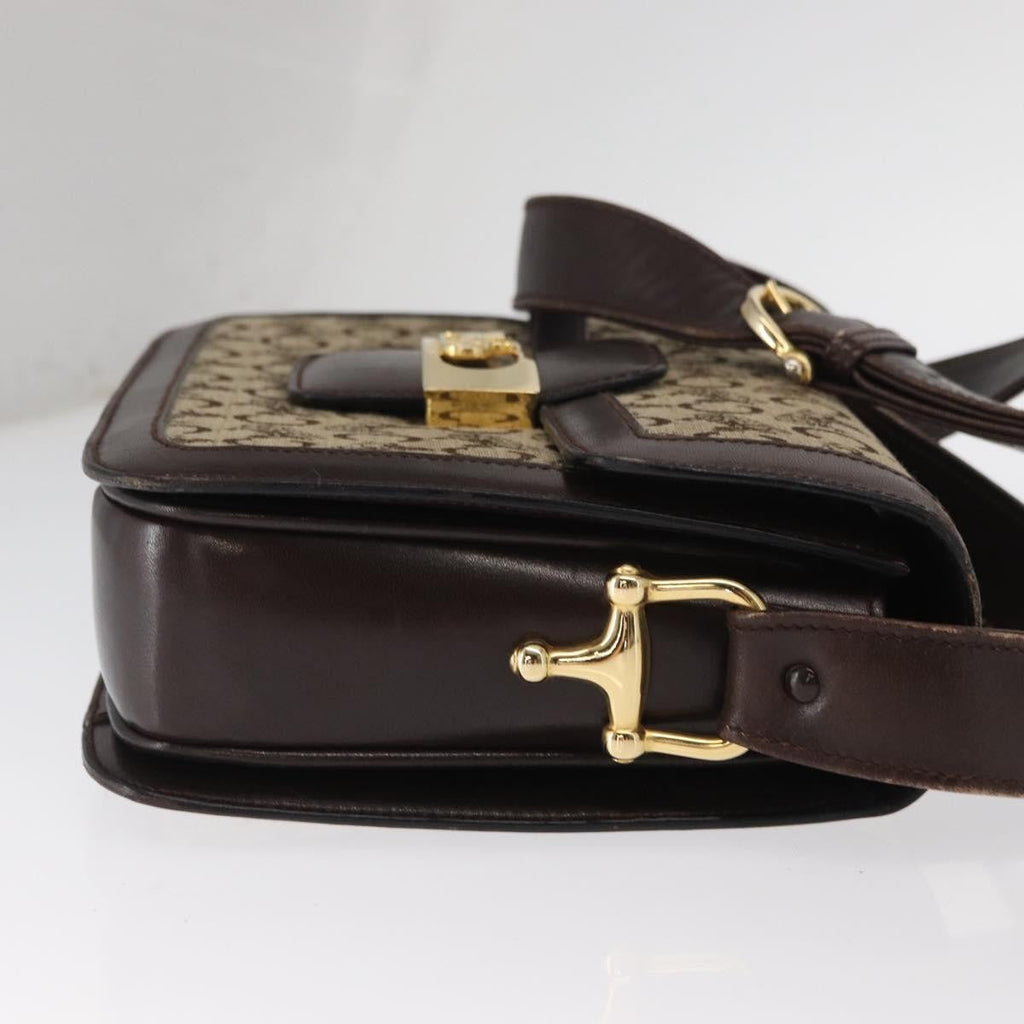 Celine Vintage Horse Carriage C Macadam Shoulder Bag Canvas And Leather Beige Canvas Shoulder Bag Bag