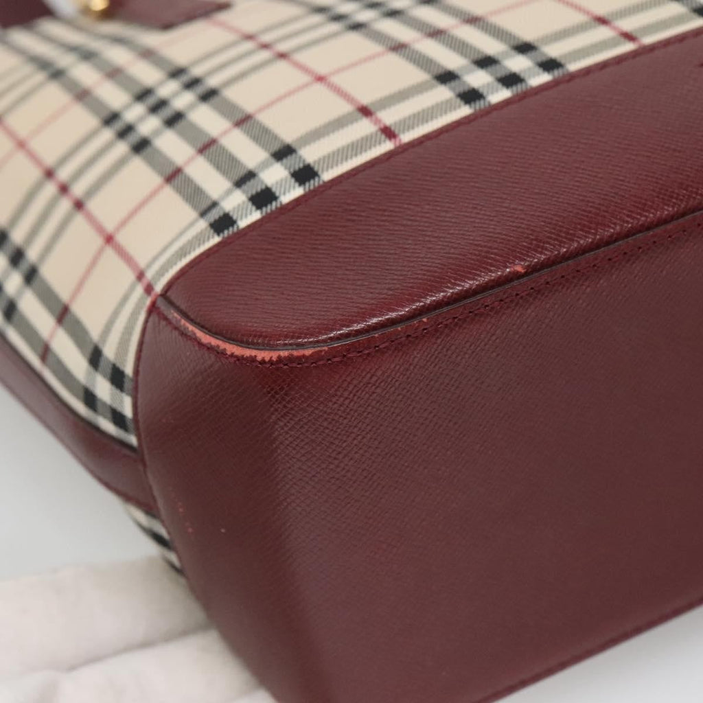 Burberry Nova Check Tote Canvas And Leather Beige Canvas Tote Bag