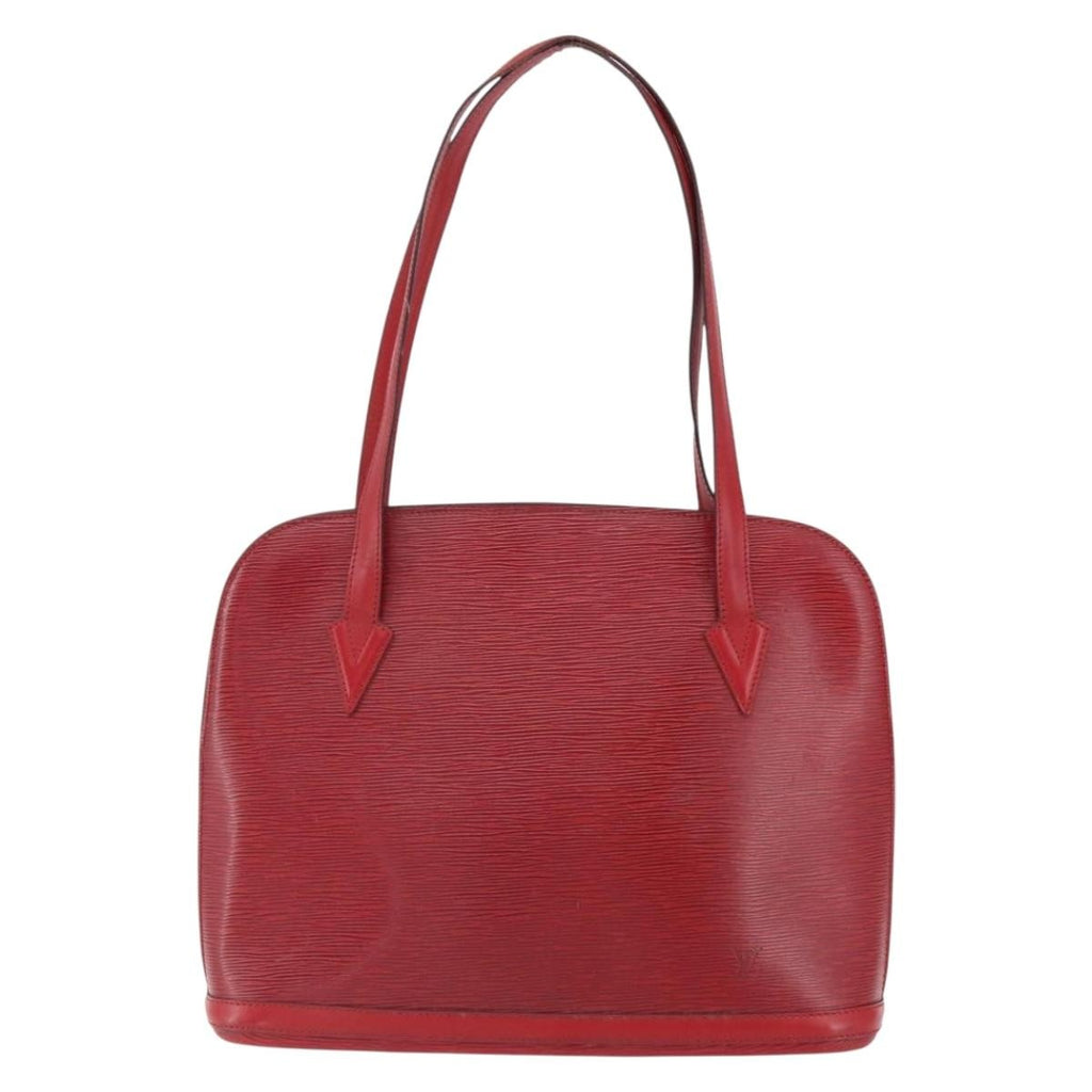 Louis Vuitton Lussac Handbag Epi Leather Red Leather Shoulder Bag