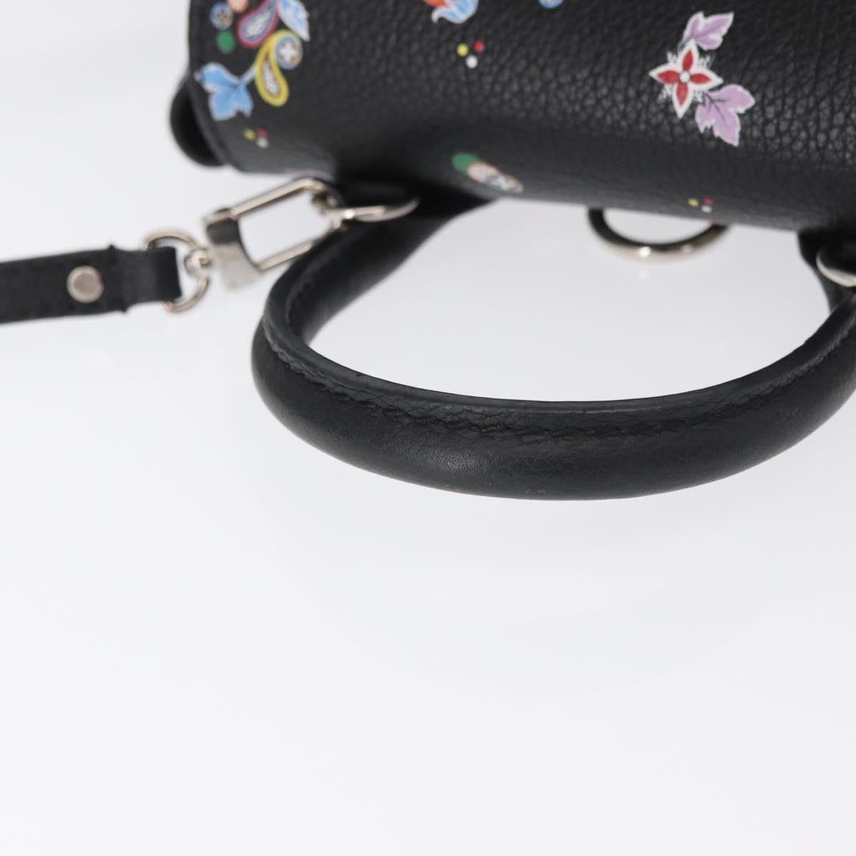 Louis Vuitton Lockme Backpack Floral Printed Leather Black Leather Backpack Bag