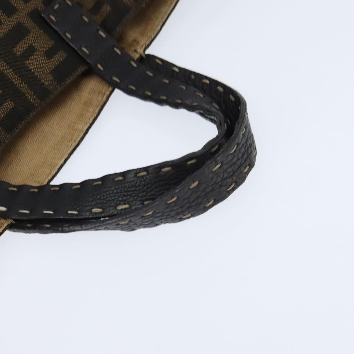Fendi Open Shopping Tote Zucca Canvas Brown Canvas Tote Bag Bag