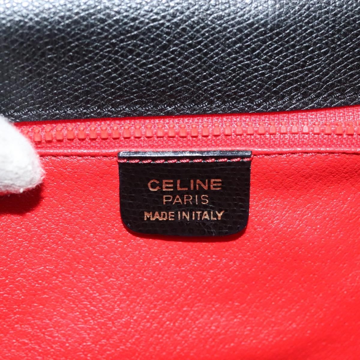 Celine Vintage Convertible Turnlock Top Handle Bag Leather Black Leather Bag