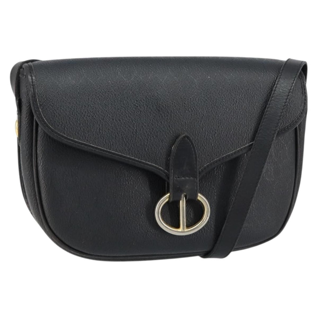 Christian Dior Vintage Honeycomb Flap Crossbody Bag Canvas And Leather Black Canvas Shoulder Bag Bag (Pre-Owned)