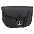 Christian Dior Vintage Honeycomb Flap Crossbody Bag Canvas And Leather Black Canvas Shoulder Bag Bag (Pre-Owned)