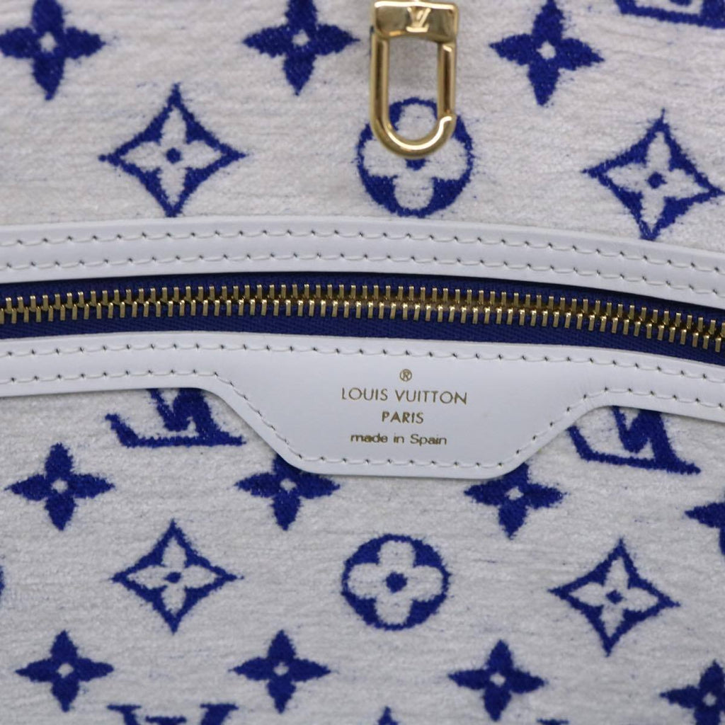 Louis Vuitton Neverfull Nm Tote Lv Match Monogram Jacquard Velvet Blue Velvet Tote Bag