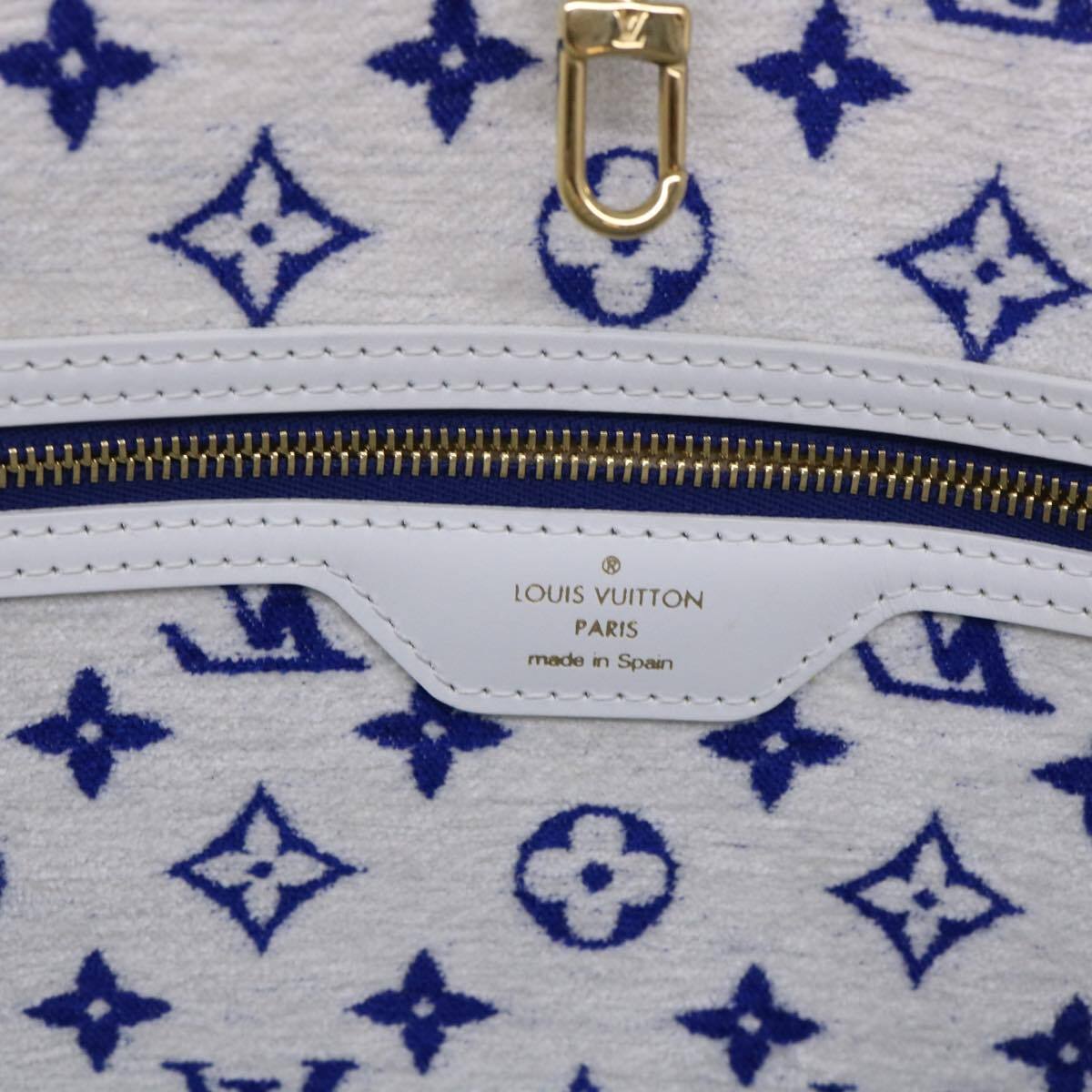 Louis Vuitton Neverfull Nm Tote Lv Match Monogram Jacquard Velvet Blue Velvet Tote Bag