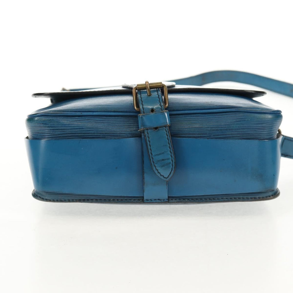 Louis Vuitton Cartouchiere Handbag Epi Leather Blue Leather Shoulder Bag