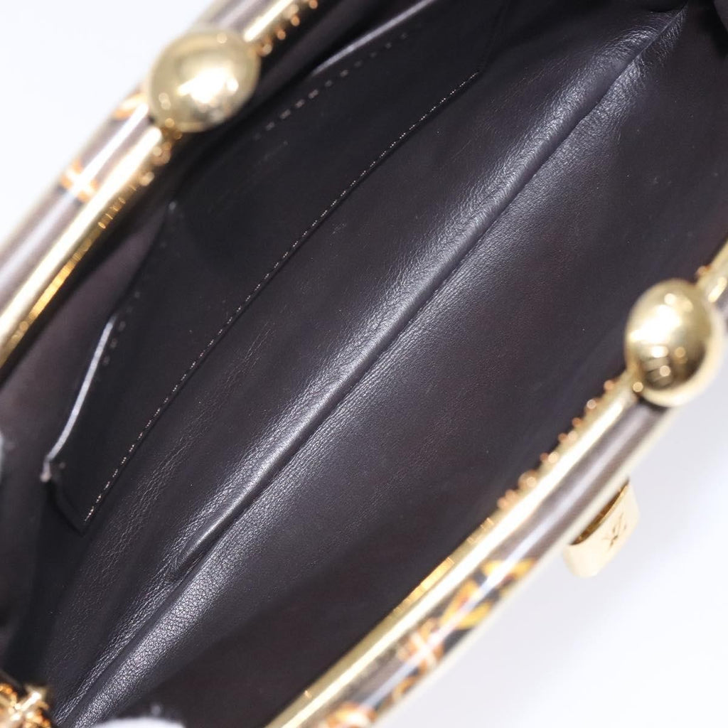 Louis Vuitton Charms Pochette Pvc Over Printed Silk Brown Canvas Clutche & Pouche Bag