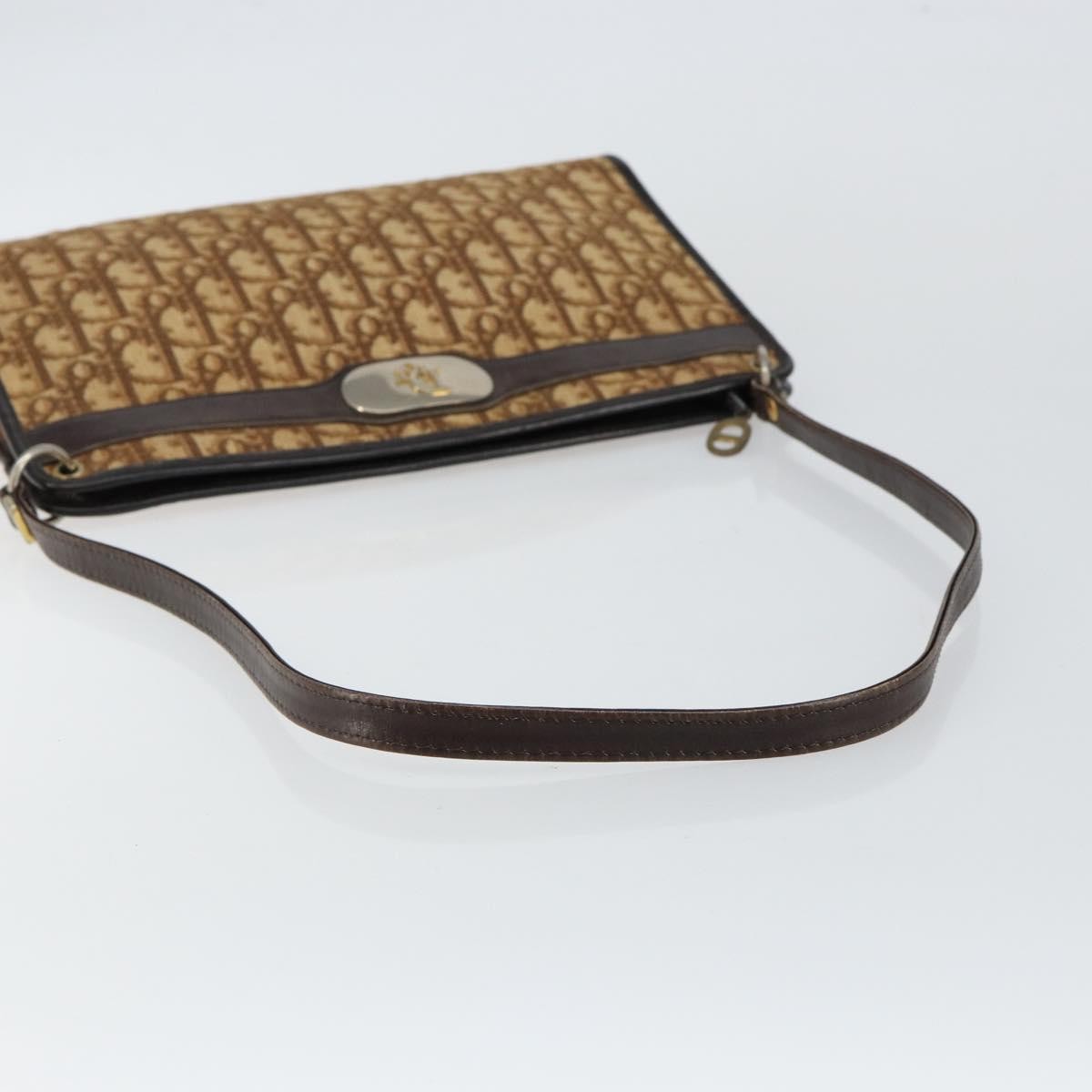 Christian Dior Vintage Trotter Shoulder Bag Canvas Brown Canvas Shoulder Bag Bag (Pre-Owned)