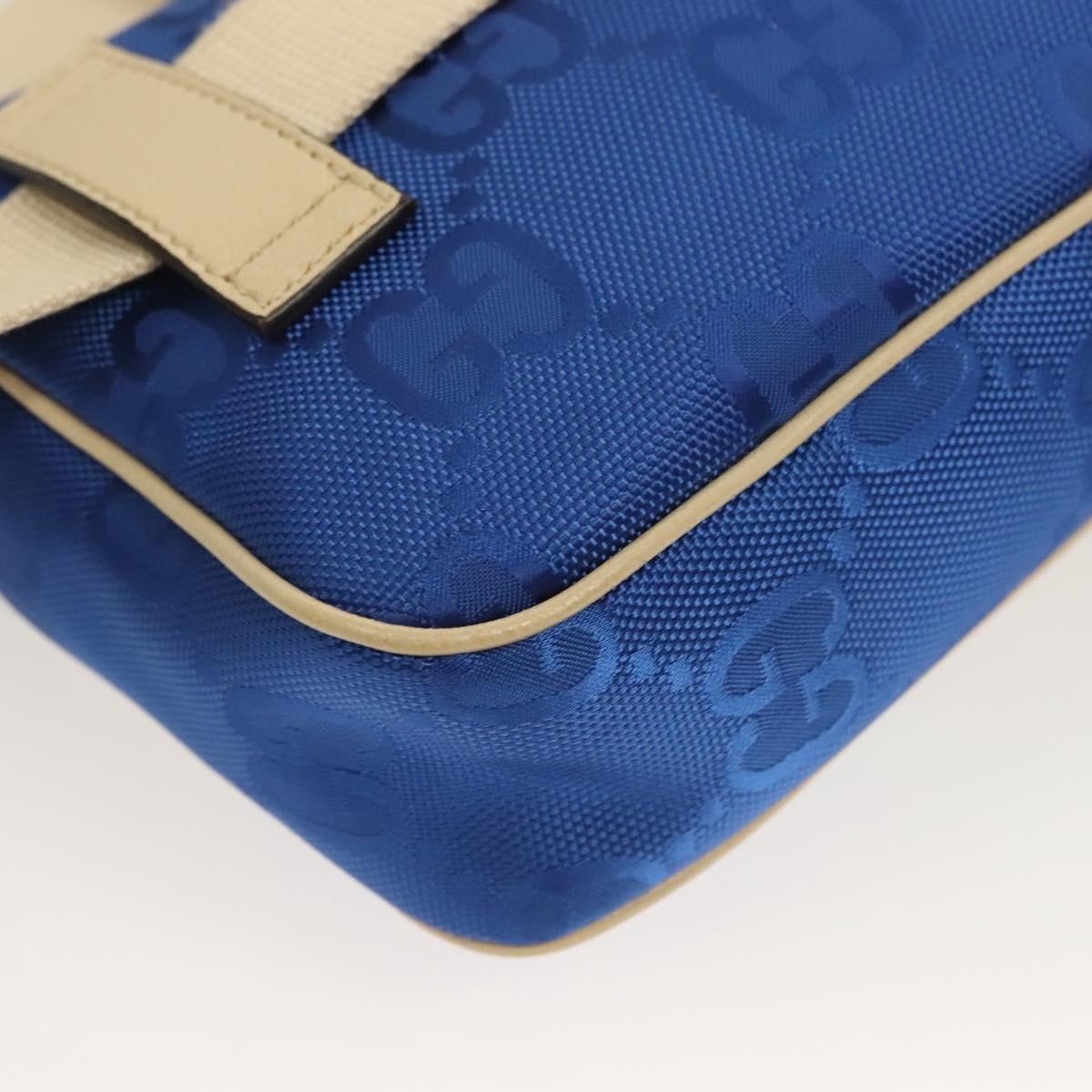 Gucci Off The Grid Belt Bag Gg Econyl Blue Canvas Shoulder Bag Bag (Pre-Owned)