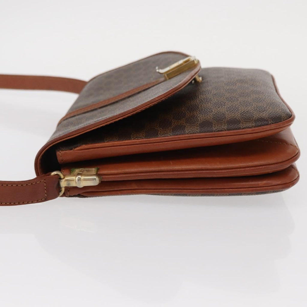 Celine Vintage Shoulder Bag Canvas Brown Canvas Shoulder Bag Bag