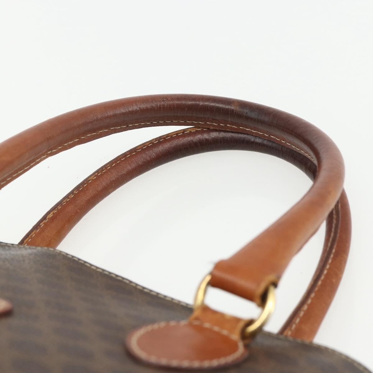 Celine Vintage Macadam Handbag Canvas And Leather Brown Canvas Handbag