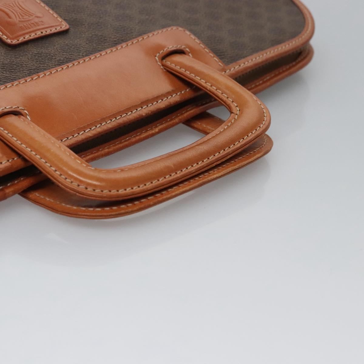 Celine Macadam Briefcase Canvas And Leather Brown Canvas Briefcase Bag