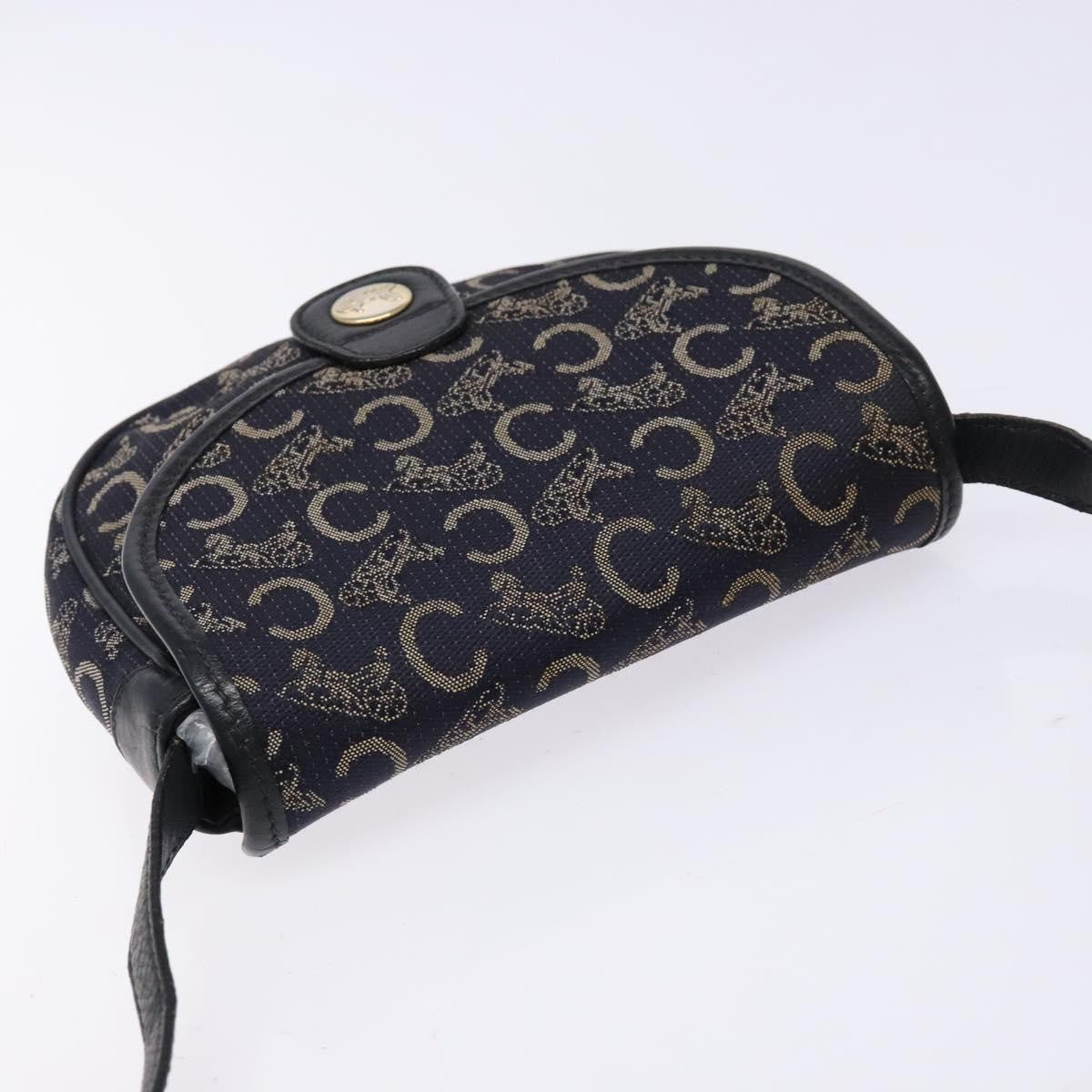 Celine C Sulky Shoulder Bag Canvas And Leather Navy Canvas Shoulder Bag Bag