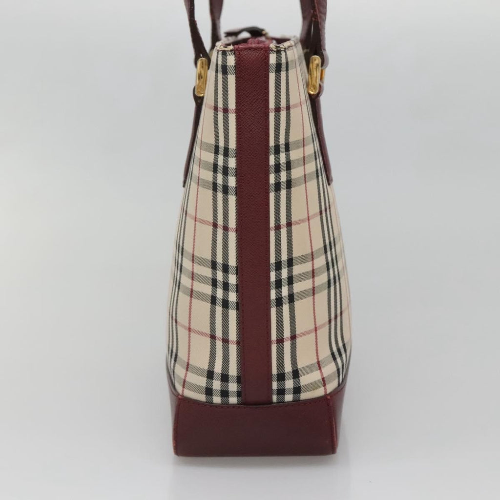 Burberry Nova Check Tote Canvas And Leather Beige Canvas Tote Bag