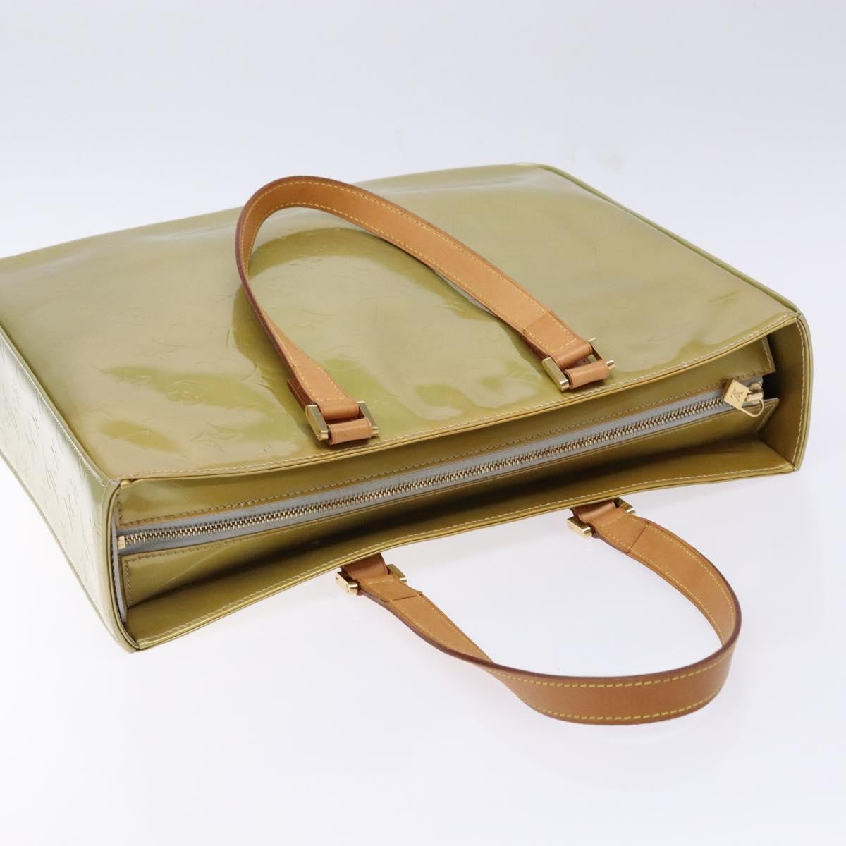 Louis Vuitton Columbus Handbag Monogram Vernis Beige Patent_Leather Tote Bag