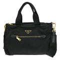 Prada Zip Convertible Shopping Tote Tessuto With Saffiano Leather Black Nylon Tote Bag Bag