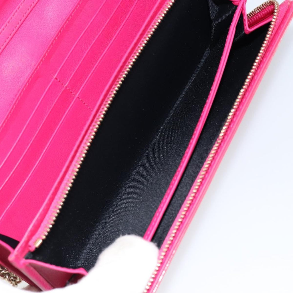 Christian Dior New Lock Pouch Cannage Quilt Patent Pink Patent_Leather Clutche & Pouche Bag (Pre-Owned)