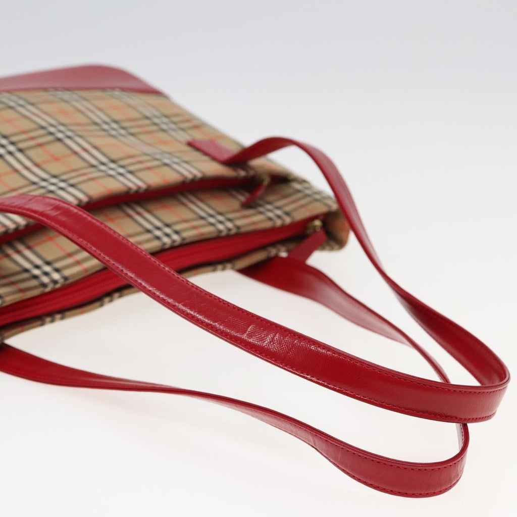 Burberry Nova Check Tote Canvas And Leather Beige Canvas Tote Bag