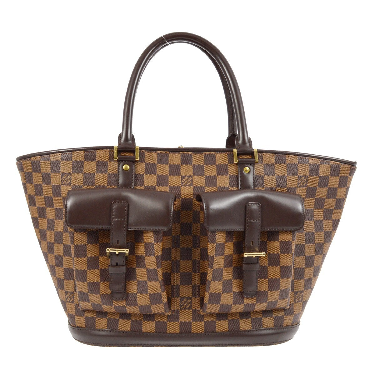 Louis Vuitton Manosque Handbag Damier Brown Canvas Tote Bag