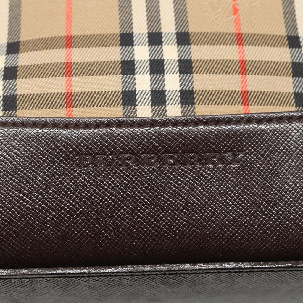 Burberry Nova Check Tote Canvas And Leather Beige Canvas Tote Bag