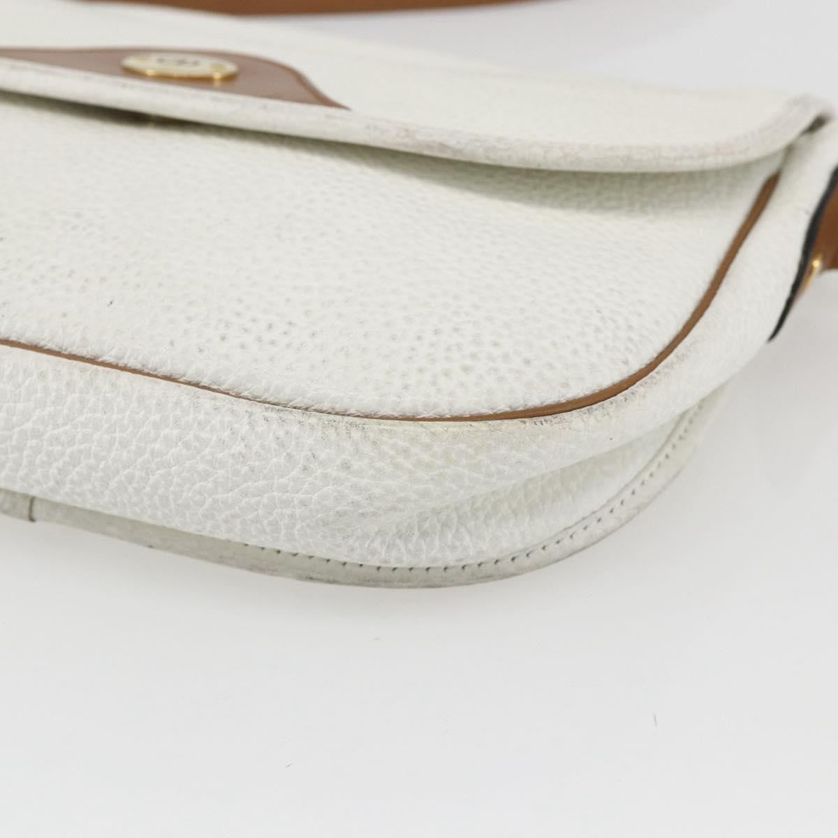 Christian Dior Vintage Shoulder Bag Leather White Leather Shoulder Bag Bag (Pre-Owned)
