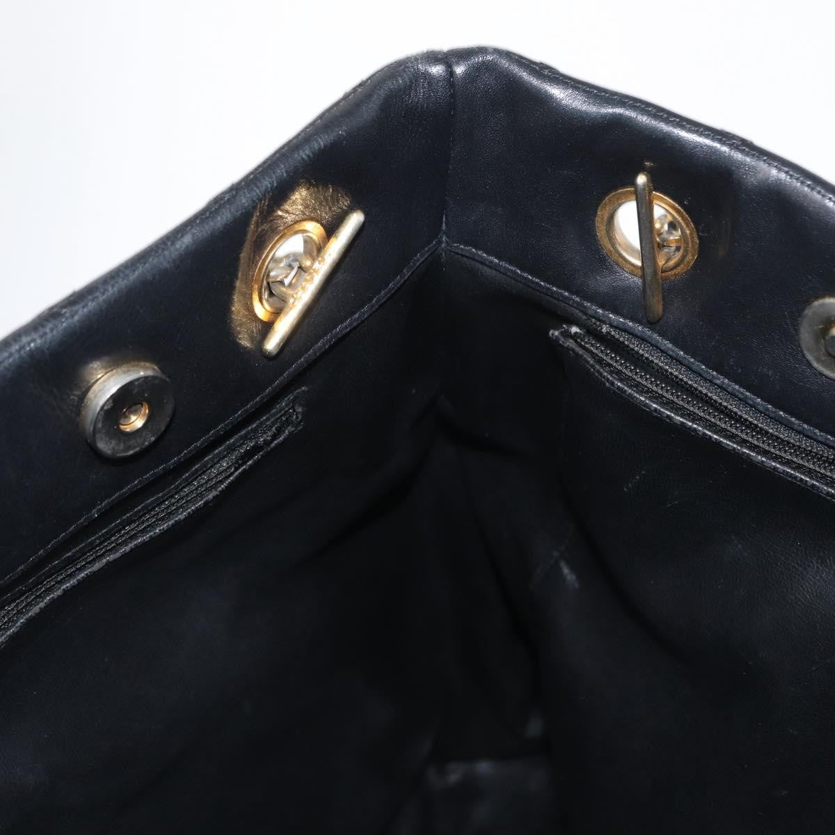 Chanel Chain Tote Leather Black Leather Handbag