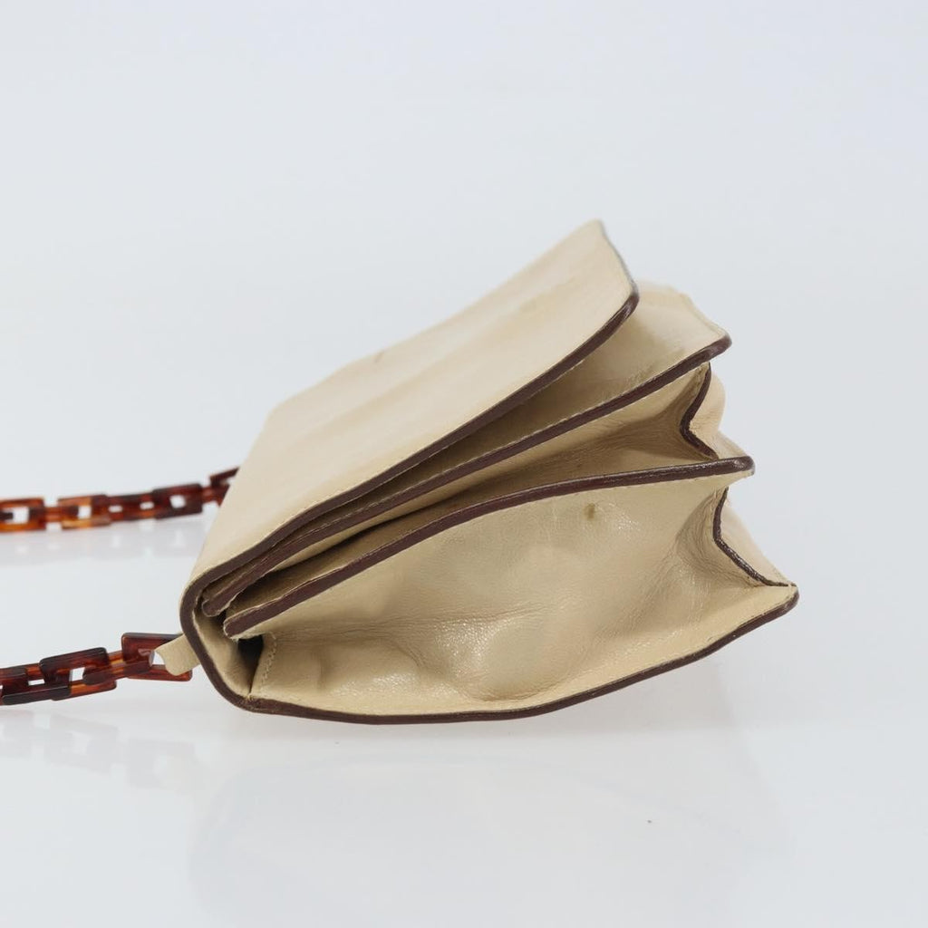 Prada Flap Shoulder Bag Leather Beige Leather Shoulder Bag Bag