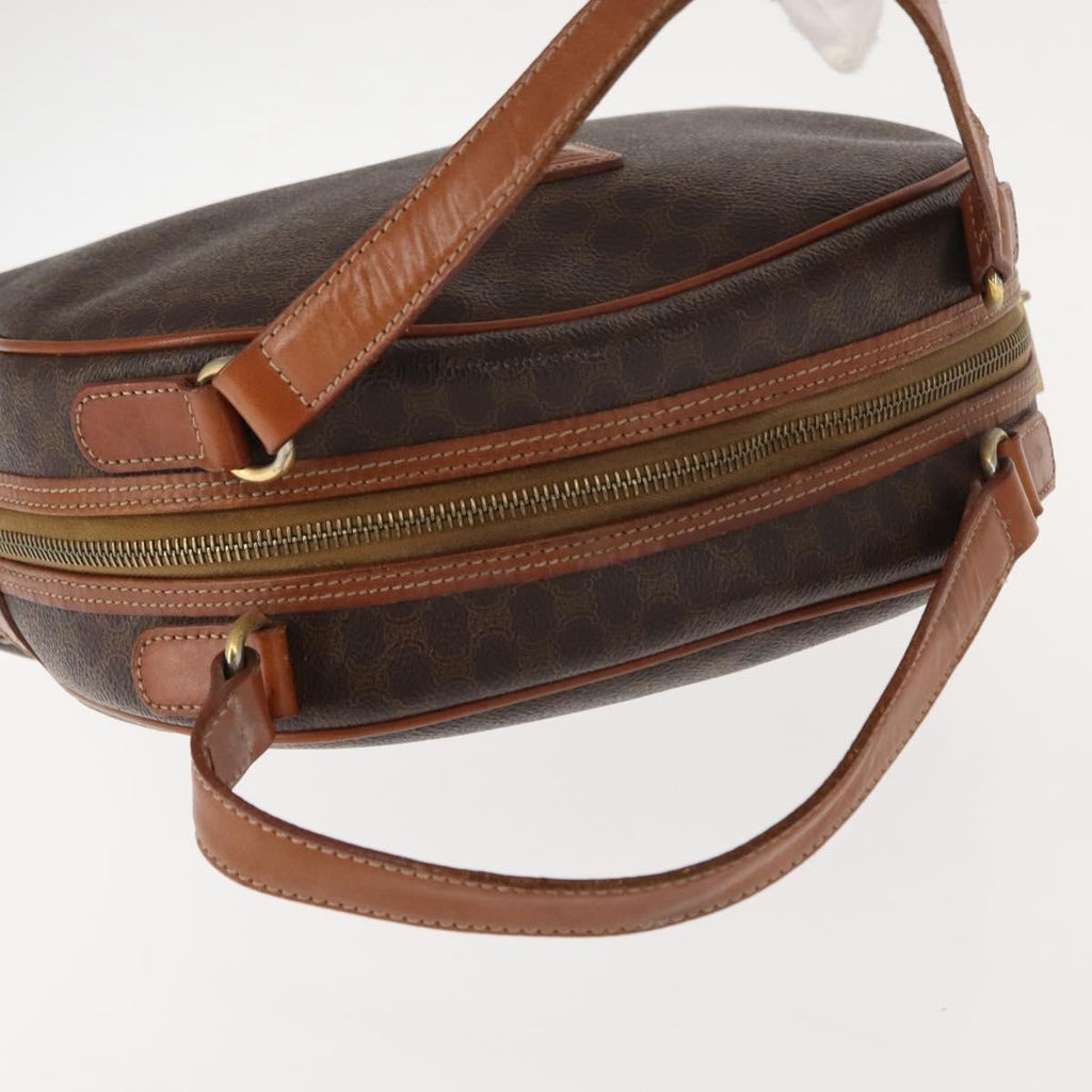 Celine Vintage Macadam Handbag Canvas And Leather Brown Canvas Handbag