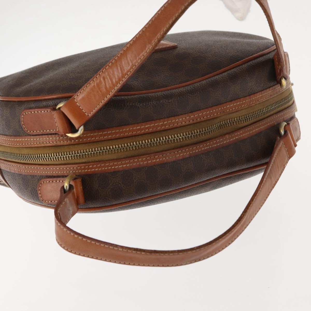 Celine Vintage Macadam Handbag Canvas And Leather Brown Canvas Handbag