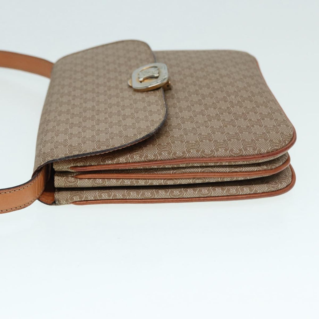 Celine Vintage Macadam Shoulder Bag Canvas And Leather Beige Canvas Shoulder Bag Bag
